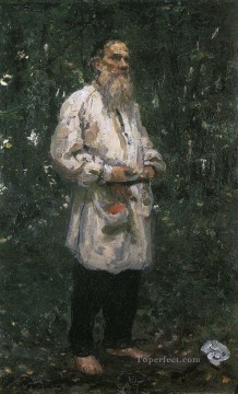 イリヤ・レーピン Painting - レオ・トルストイ 裸足 1891年 イリヤ・レーピン